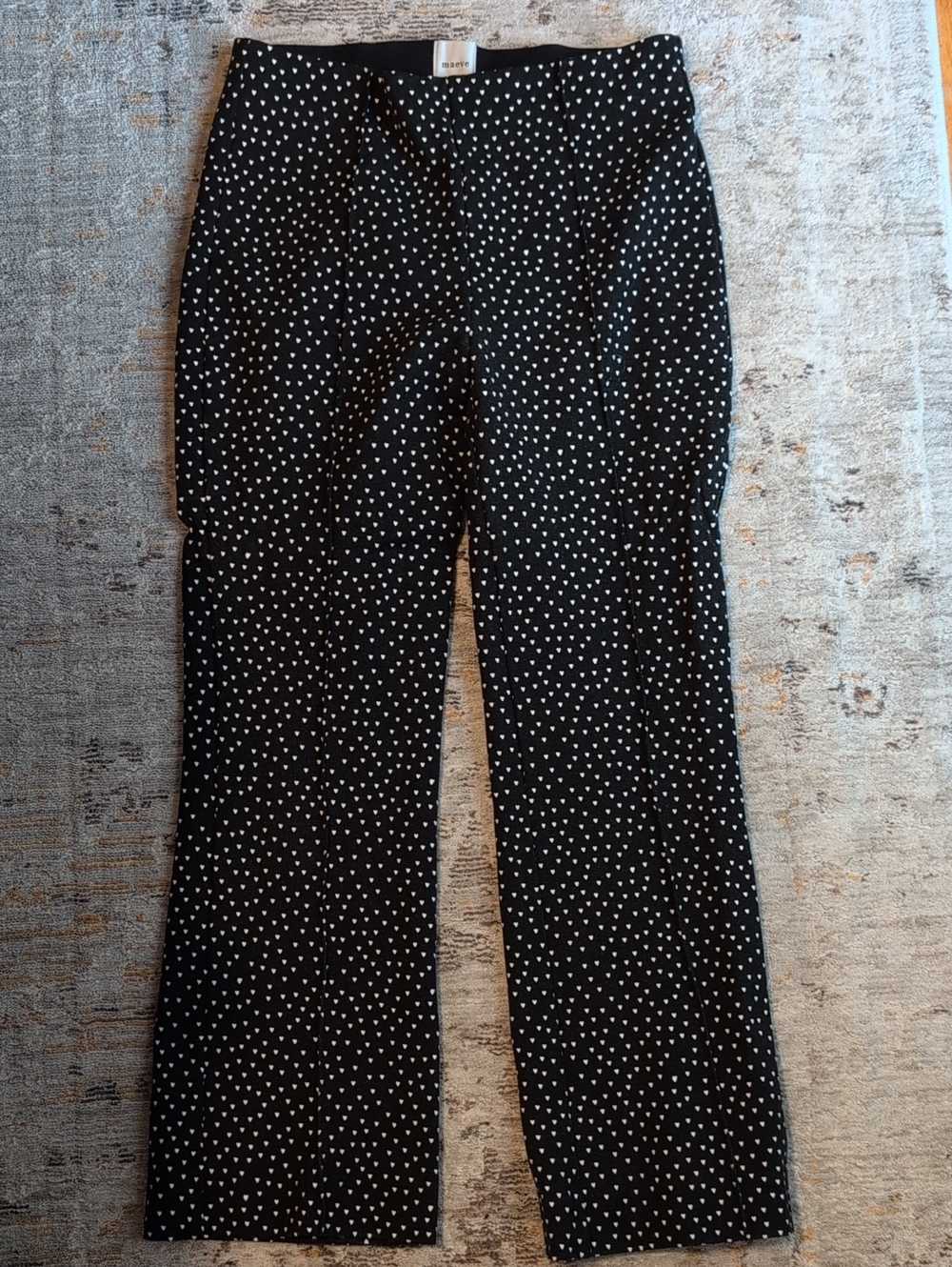 Maeve Margot Black Polka Dot Wide-Leg Pants